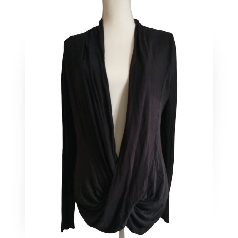 J Mode Black Drape Front Cardigan